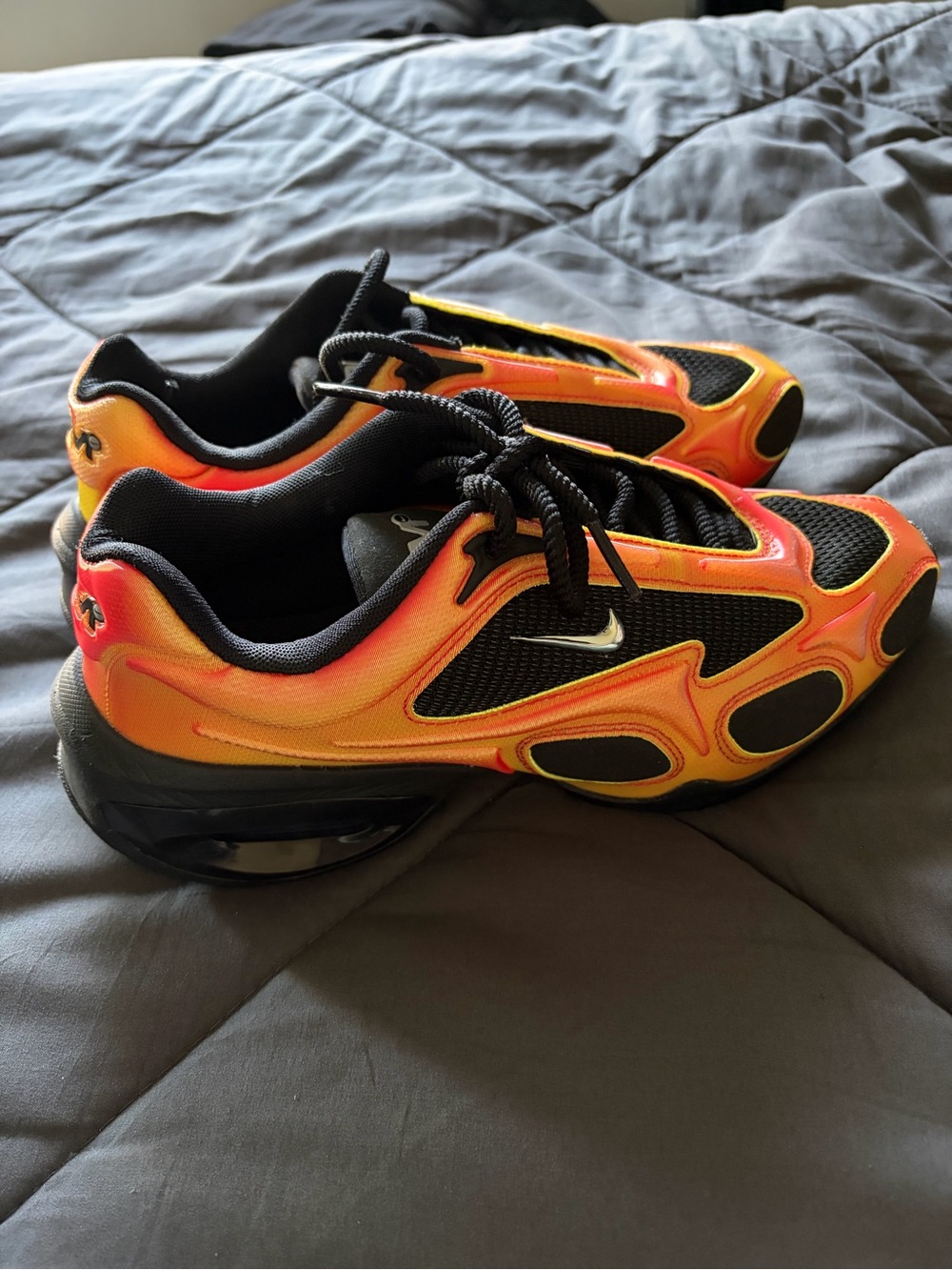 Nike Women's Orange and Black Gradient Sneakers